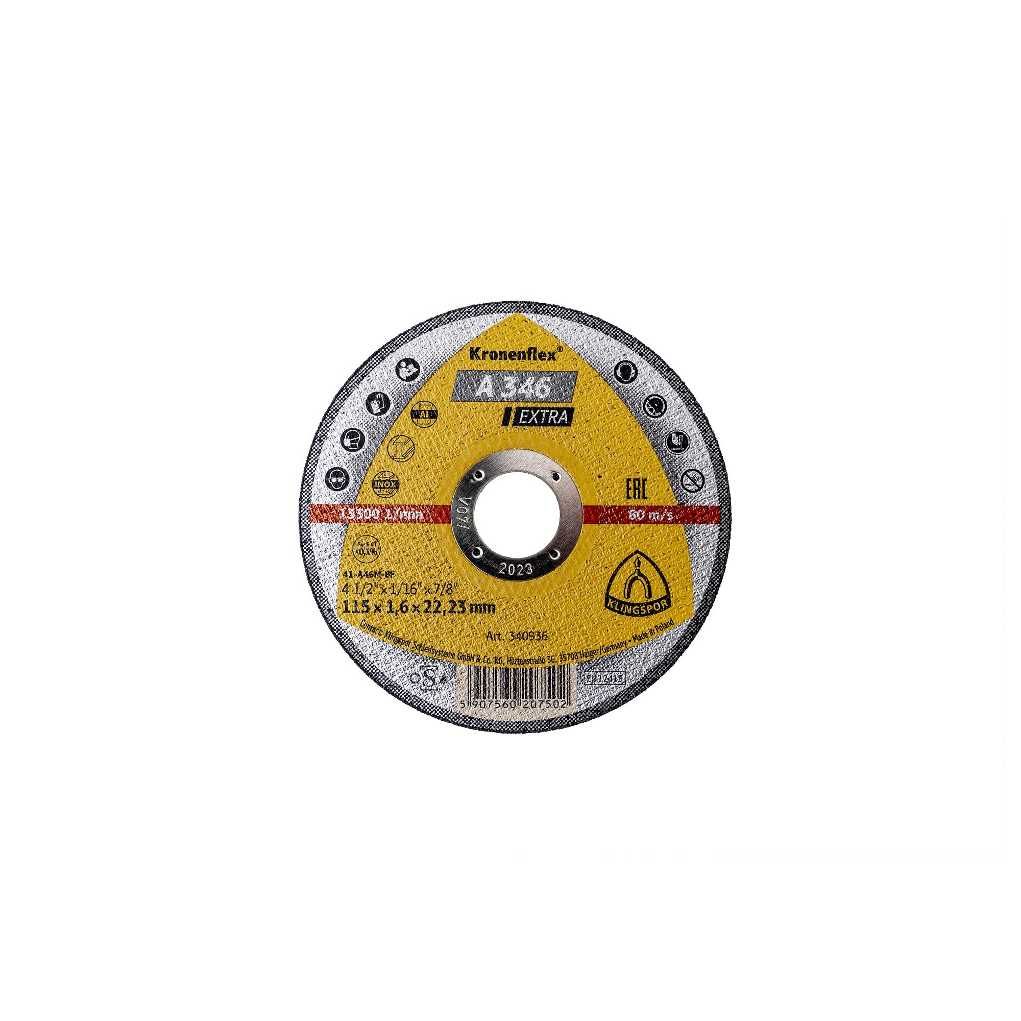 Disc debitare, Klingspor A 346 Extra, inox si Metal, 115 x 1.6 x 22.23 mm / EXT 340936 Engros