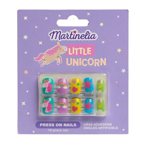 Set 10 unghii false Unicorn Nails, cu adeziv Press-On, pentru fetite, Martinelia 35045 Engros