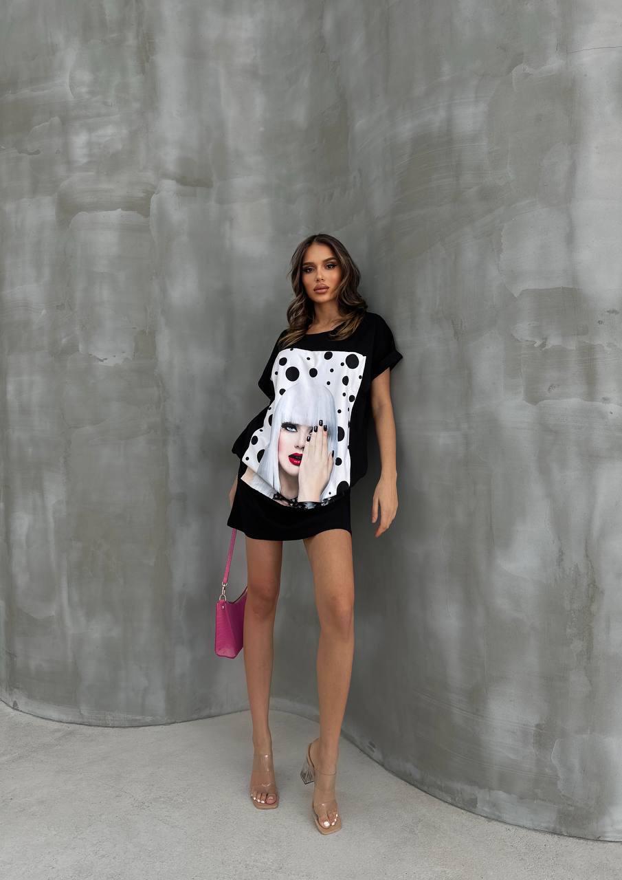 Rochie Engros pentru femei, stil tricou, cu model imprimat