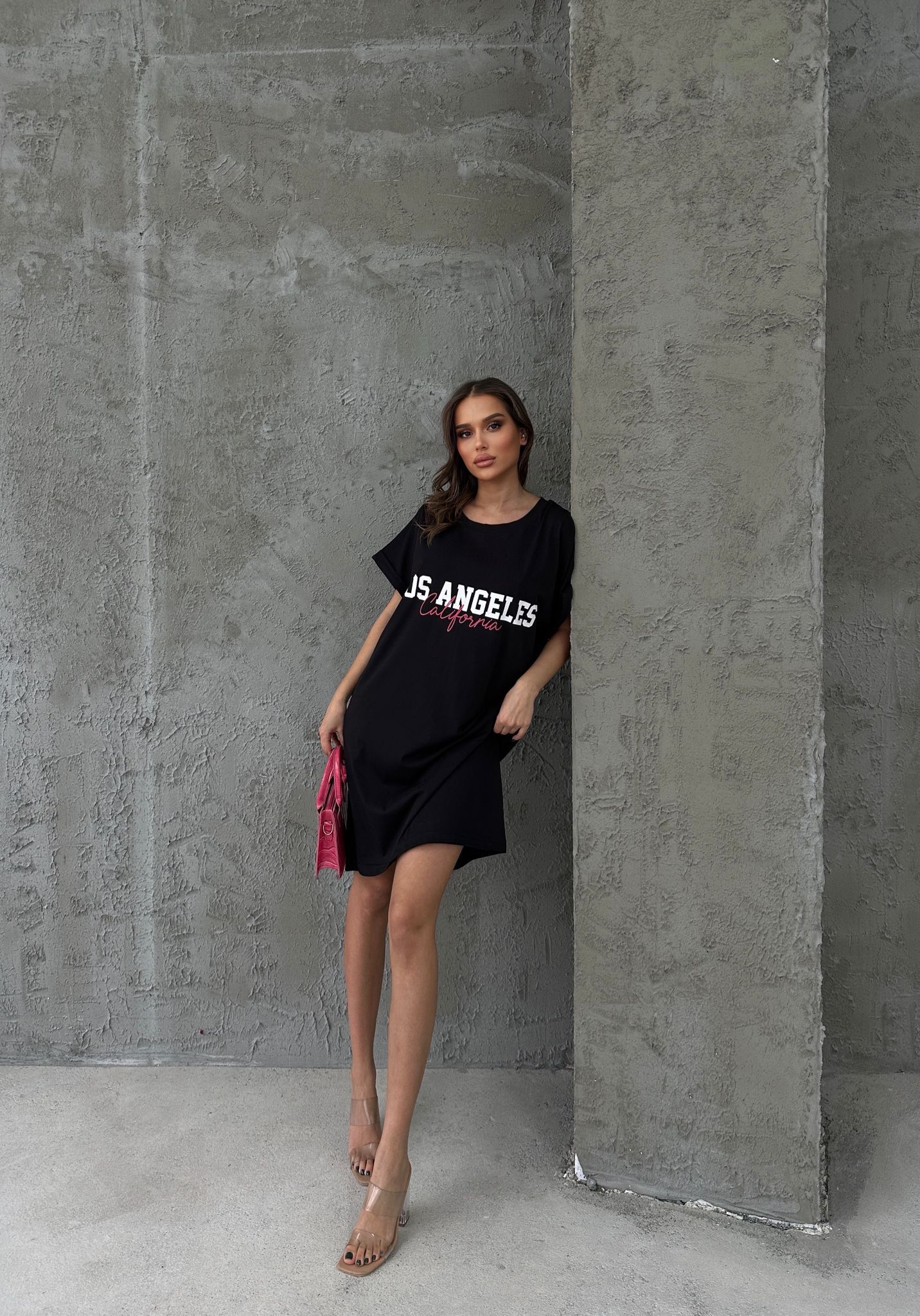 Rochie Engros pentru femei, stil tricou, cu model imprimat