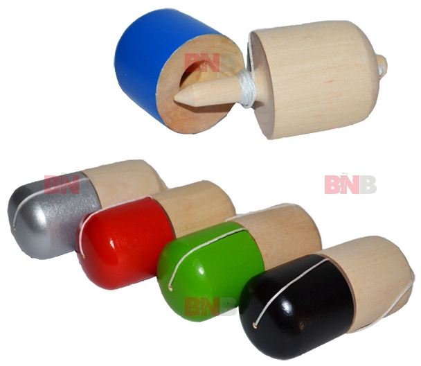 Jucarie din lemn Kendama Pill 10cm diverse culori Engros