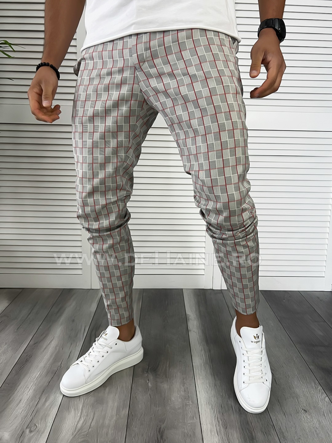 Pantaloni barbati casual in carouri B8016 14-5 E~