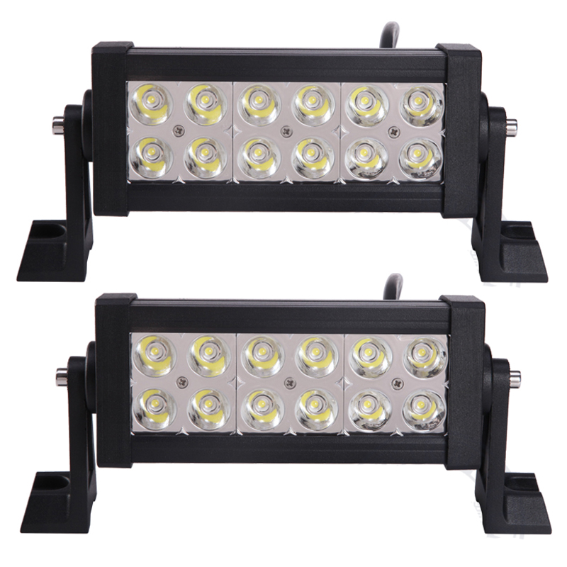 Set 2 proiectoare auto LED cu suport, 120W/set, 12 LED, 12/36V