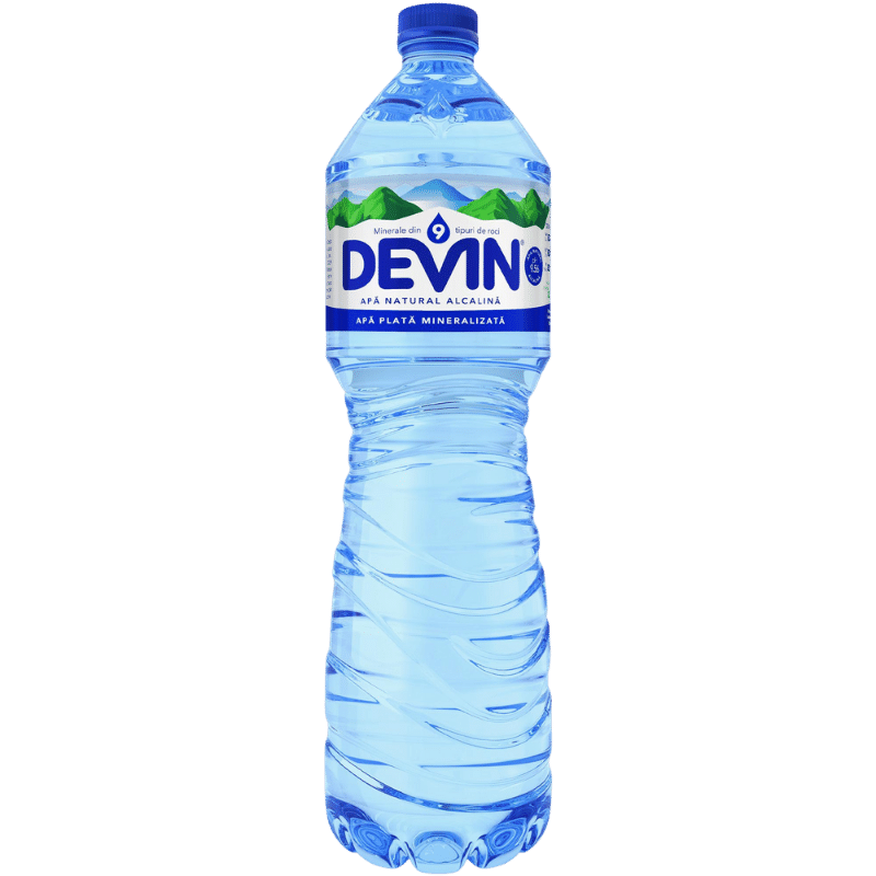 Apă Minerală Naturală Alcalină Plată Engros, ph 9.56, DEVIN, 1.5 L