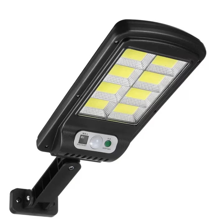 Lampa solara LED, 40W, cu panou solar, 160 LED COB, senzor de miscare, 3 moduri de iluminare, telecomanda