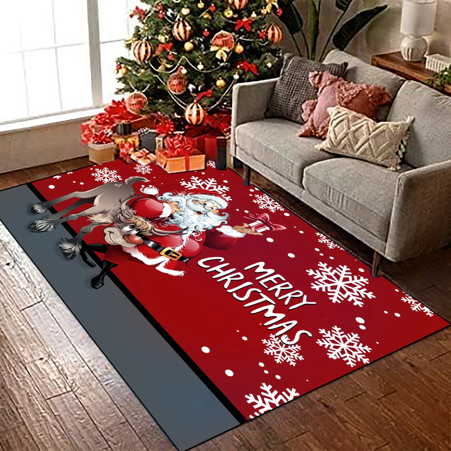 Covor Craciun, Antiderapant, Model Merry Christmas, YS11806 - 80x150cm