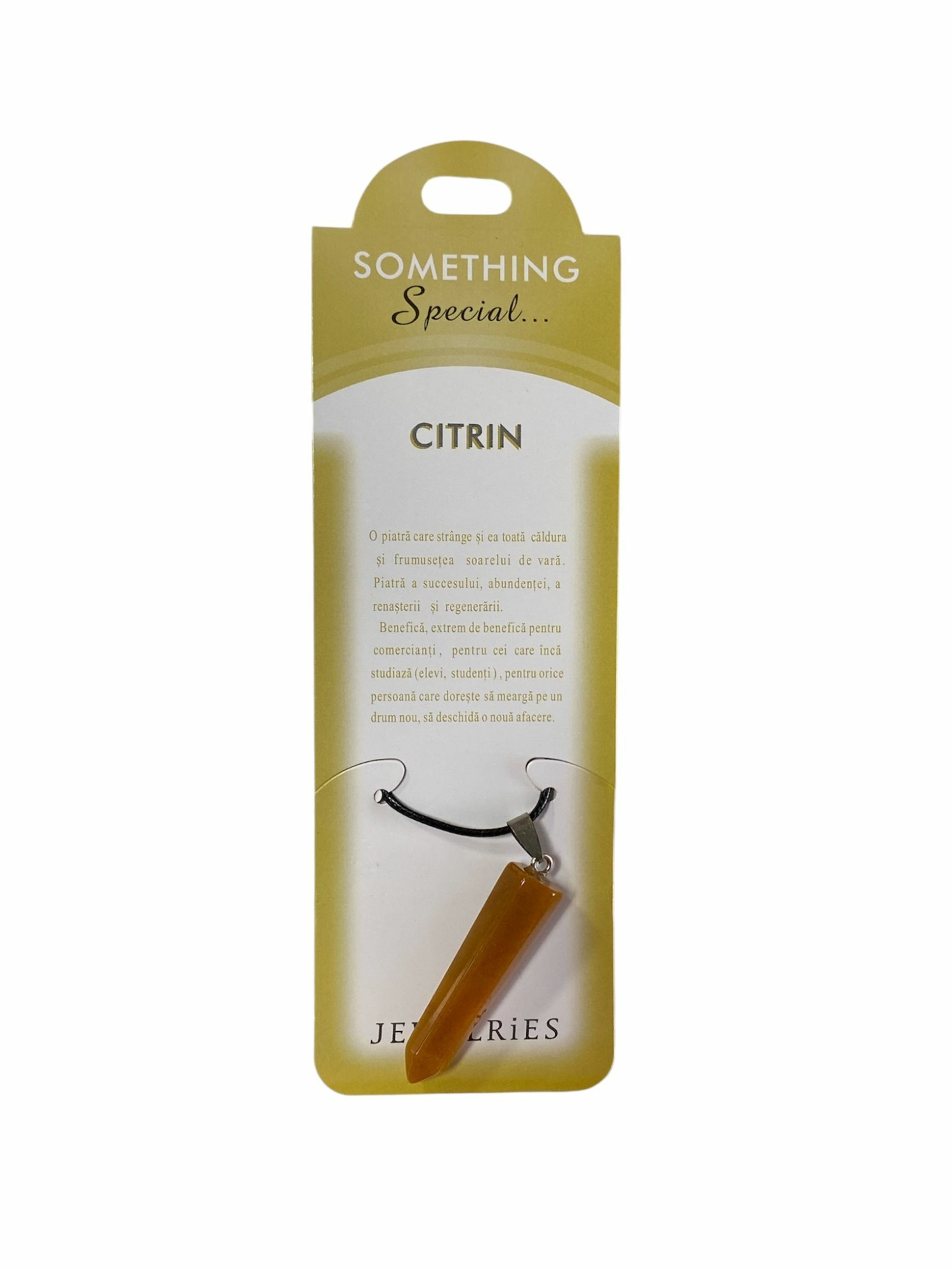 Colier pe carton CITRIN, dimensiune pandant: 6 cm