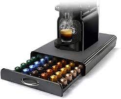 Suport 60 capsule de cafea,Engros Bukate, 41x26.5x7.3, Compatibil cu Nespresso, Tchibo, Negru, Metal