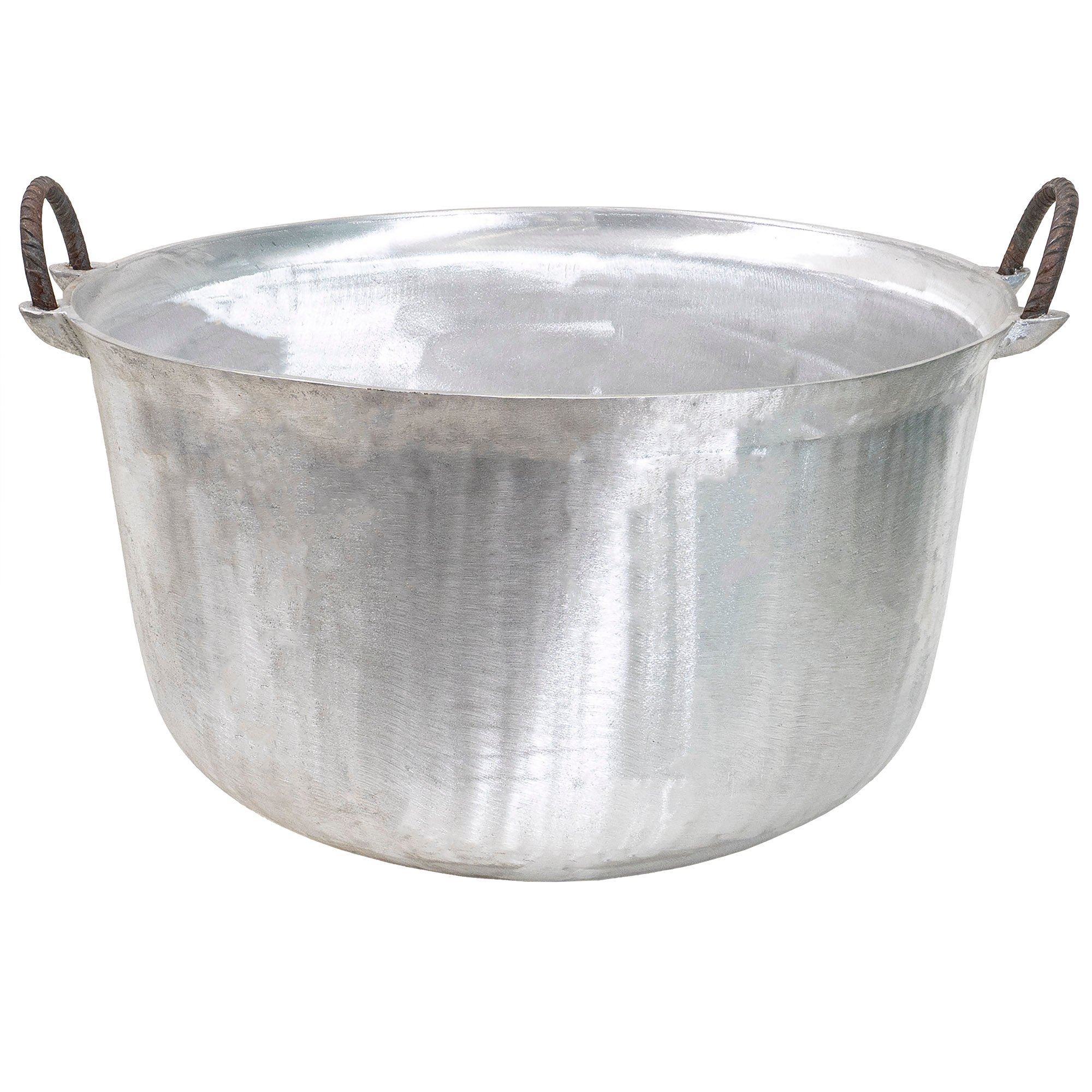 Ceaun tuci aluminiu alimentar, capacitate 70L, fund rotund, cu manere / EXT 10305 Engros