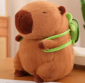 Capibara de plus cu rucsac broasca testoasa, 35 cm