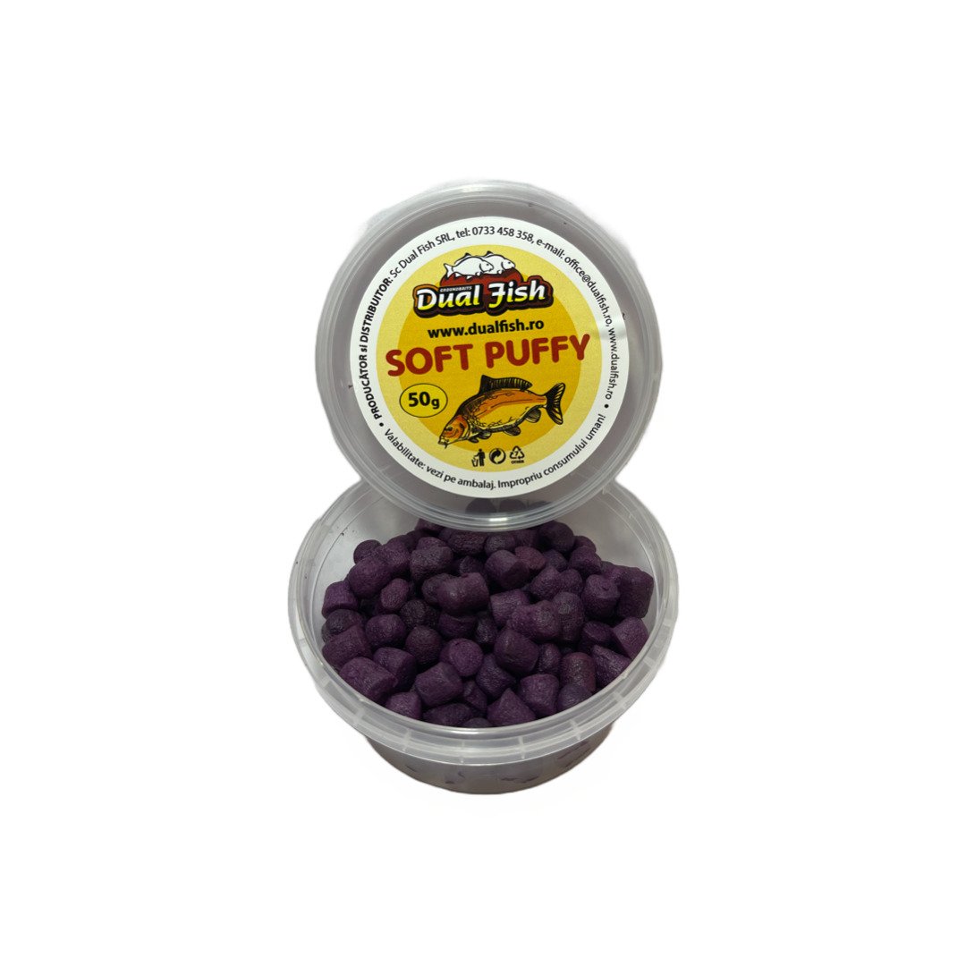 Puffy Soft, dimensiune medi, aroma de KRILL (MOV), 50 gr, Dual Fish Engros