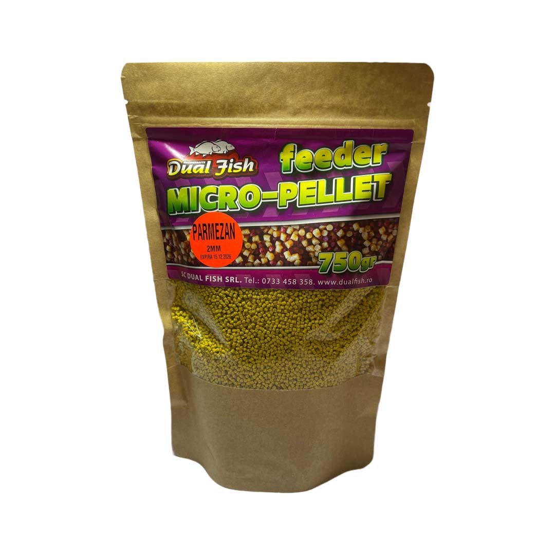 Micro Pelete Special Feeder, dimensiune de 2 mm, aroma de PARMEZAN, 750 gr, Dual Fish Engros