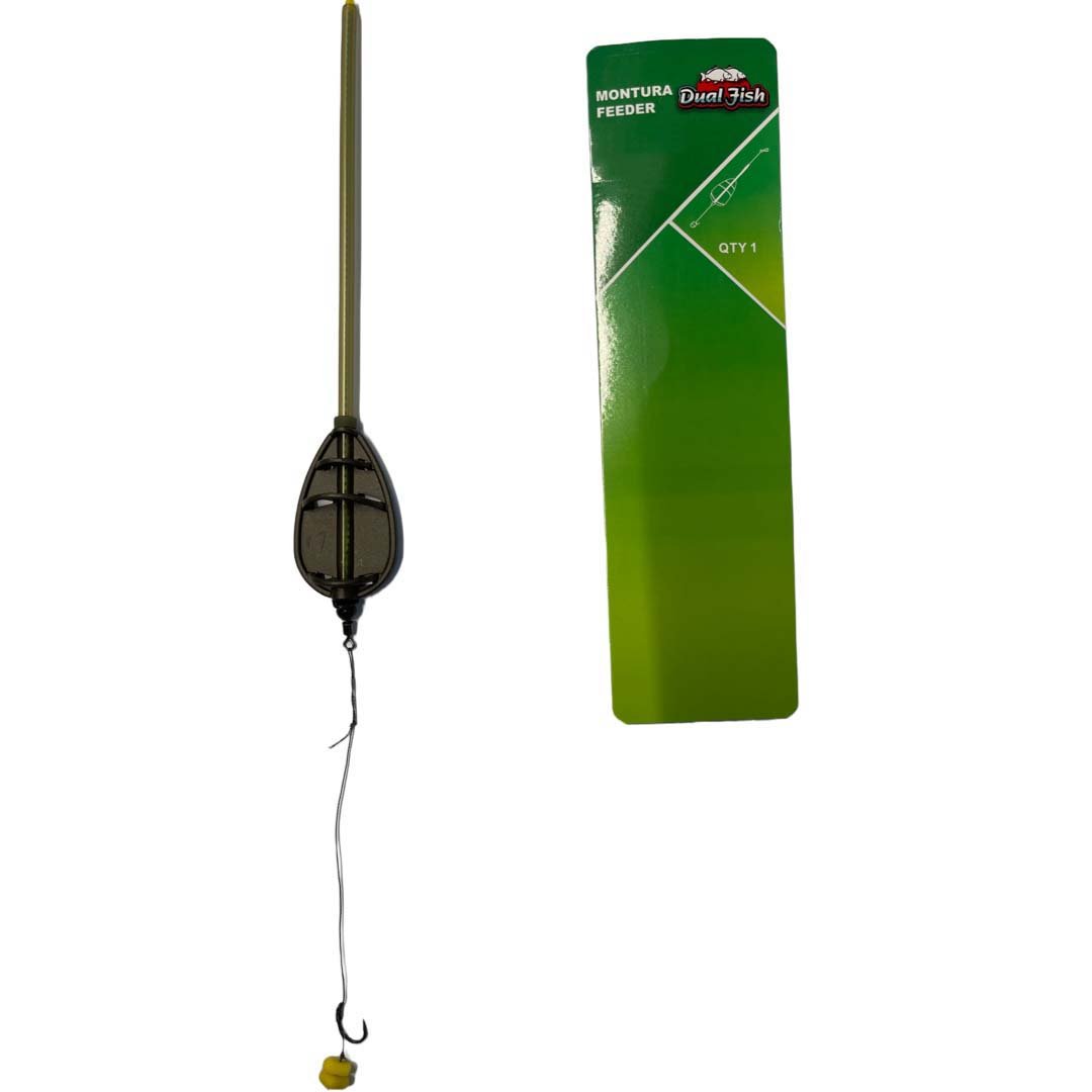 Montura method feeder cu tija 1, 60 GR, numar carlig 4, Dual Fish Engros
