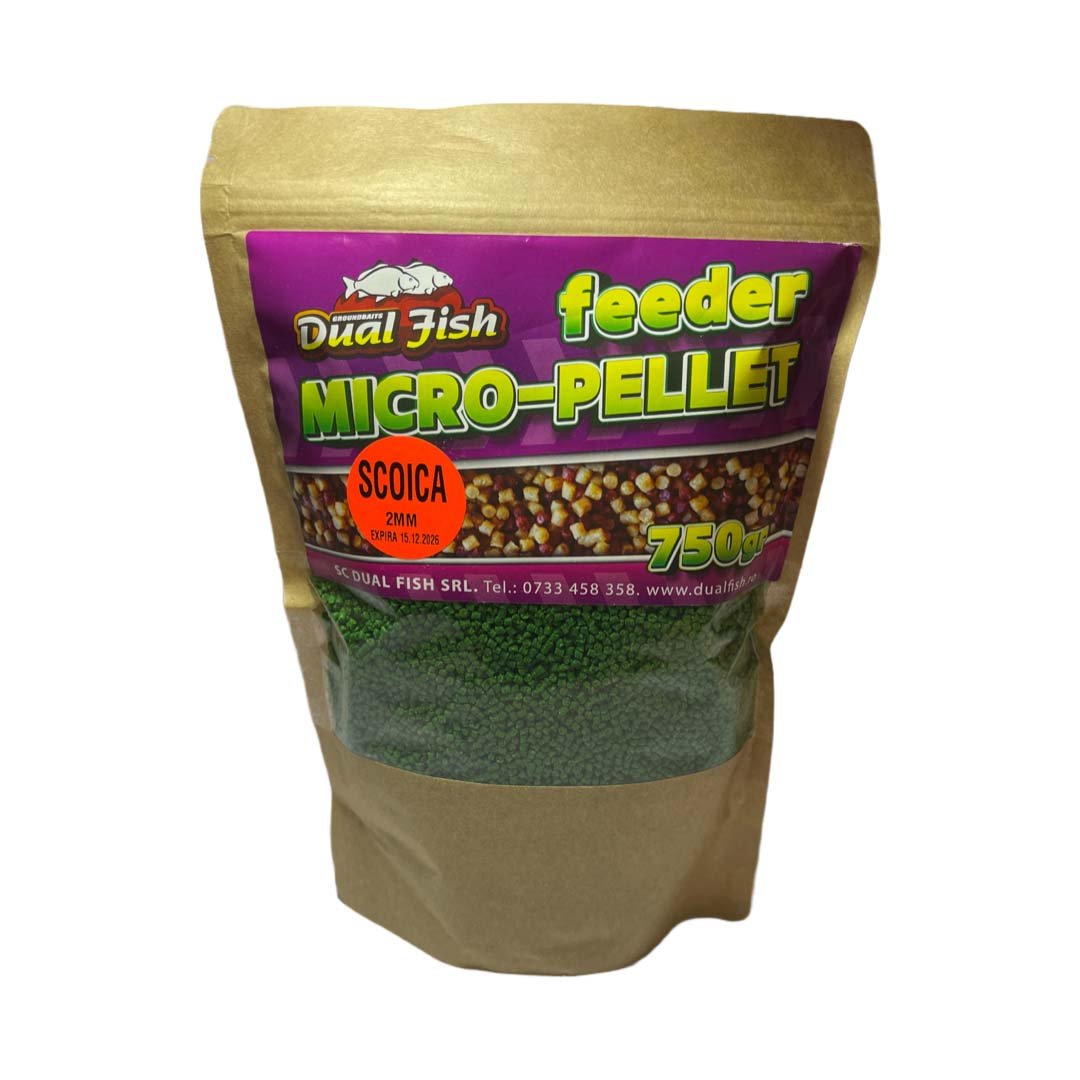 Micro Pelete Special Feeder, dimensiune de 2 mm, aroma de SCOICA, 750 gr, Dual Fish Engros