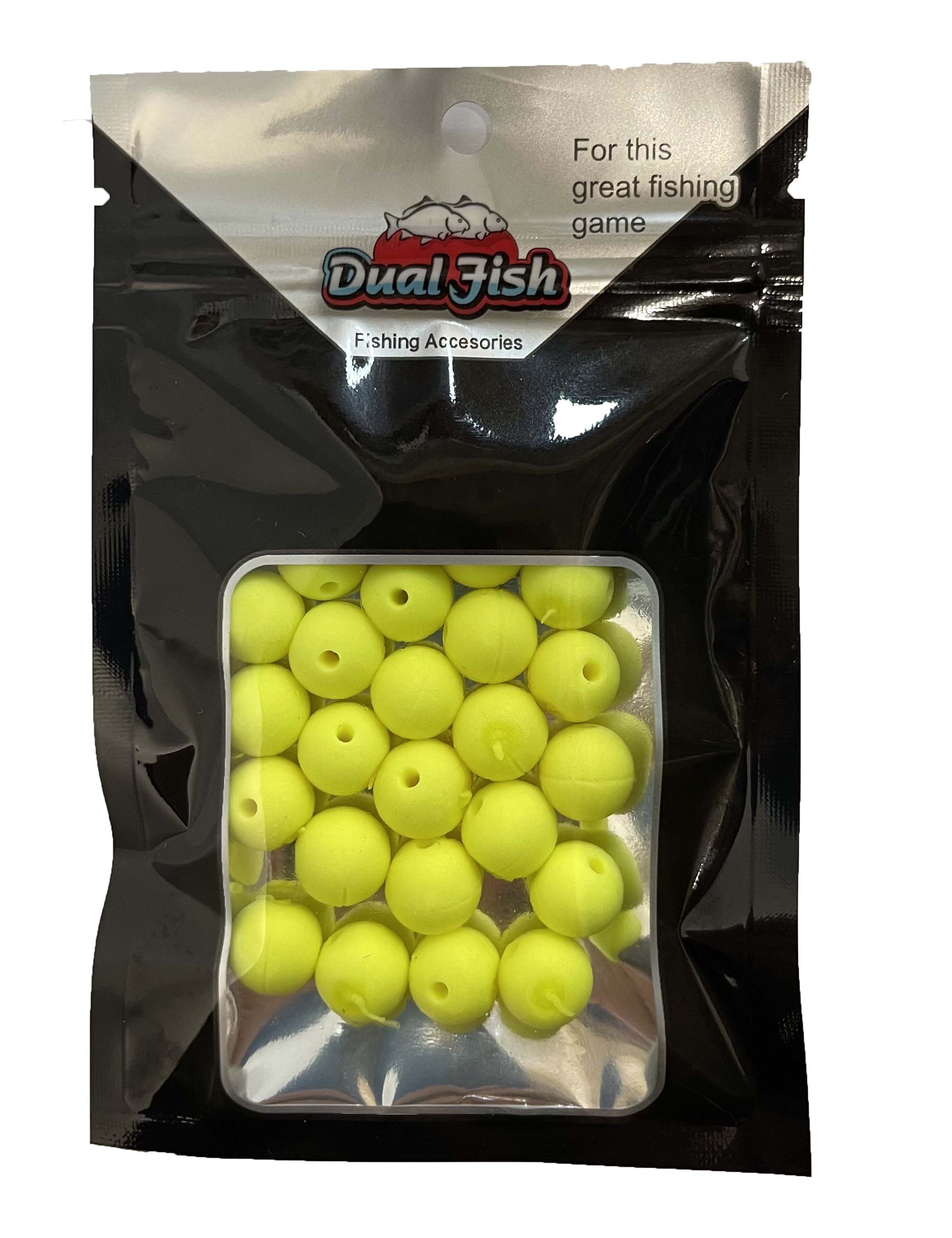 Bile din silicon, cu aroma adaugata, pentru pescuit, culoare galben fluo, Dual Fish Engros