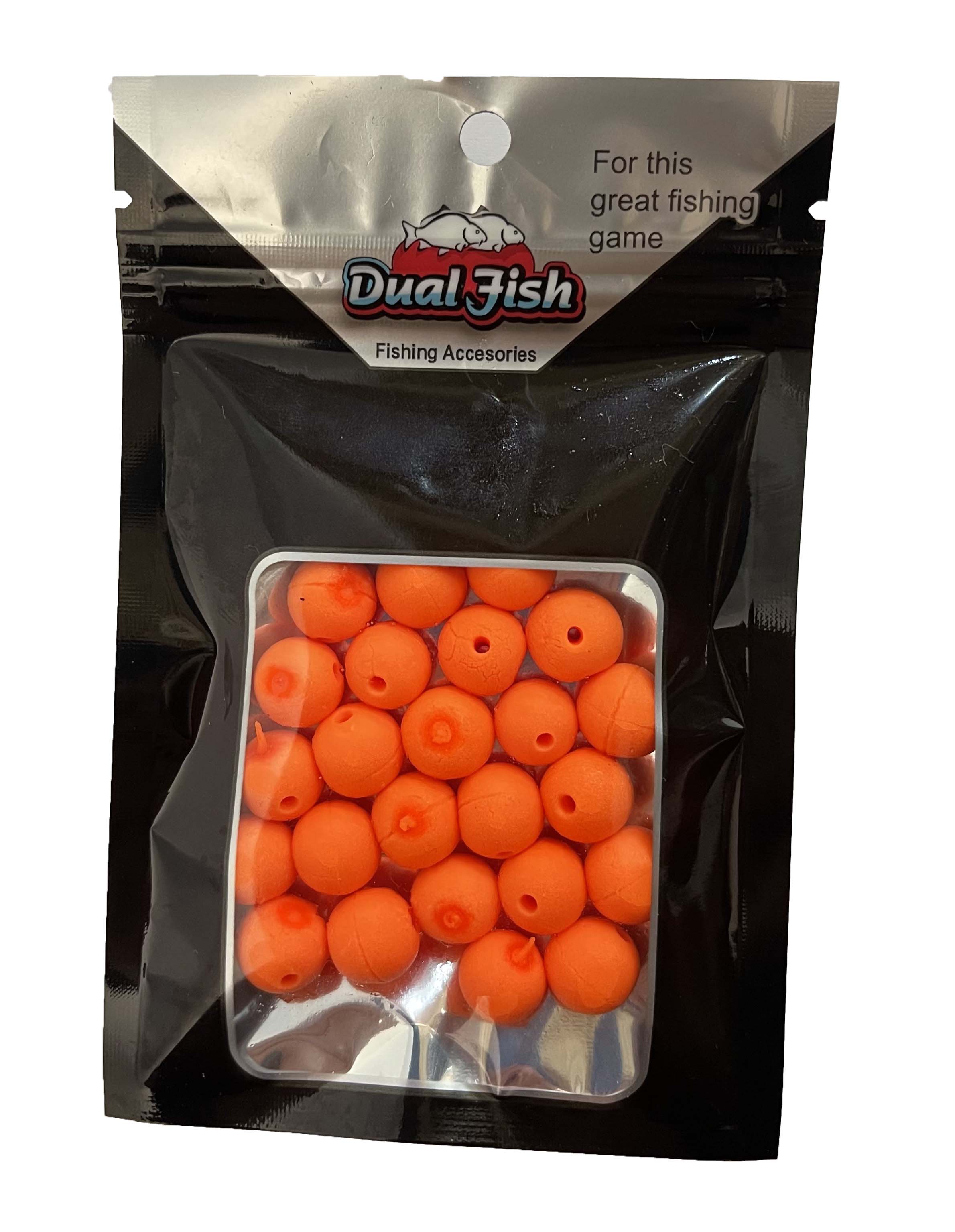 Bile din silicon, cu aroma adaugata, pentru pescuit, culoare portocaliu fluo, Dual Fish Engros