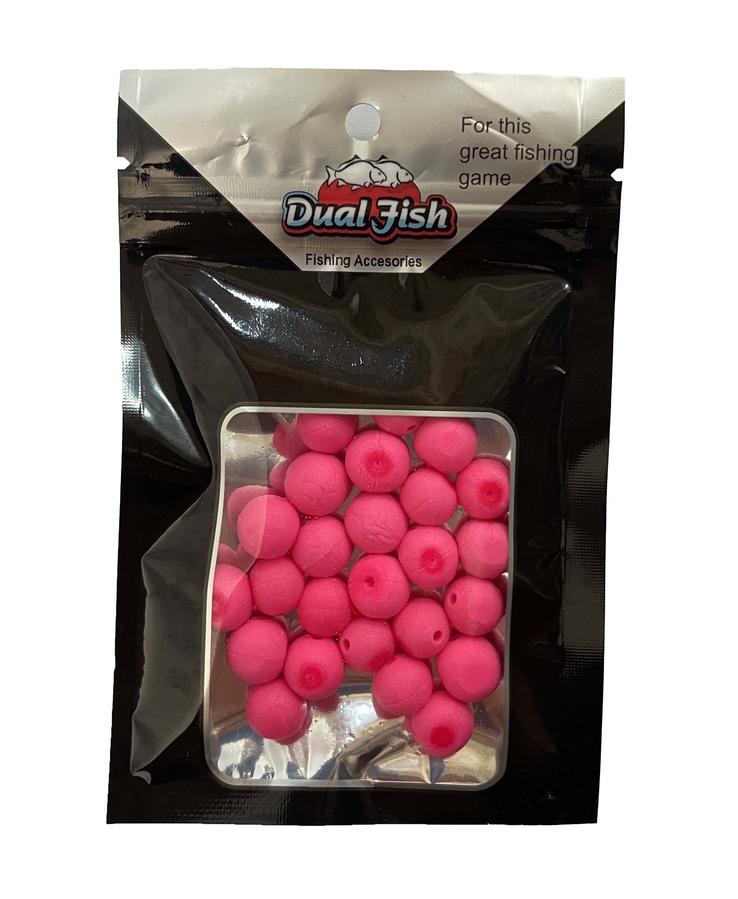 Bile din silicon, cu aroma adaugata, pentru pescuit, culoare roz fluo, Dual Fish Engros