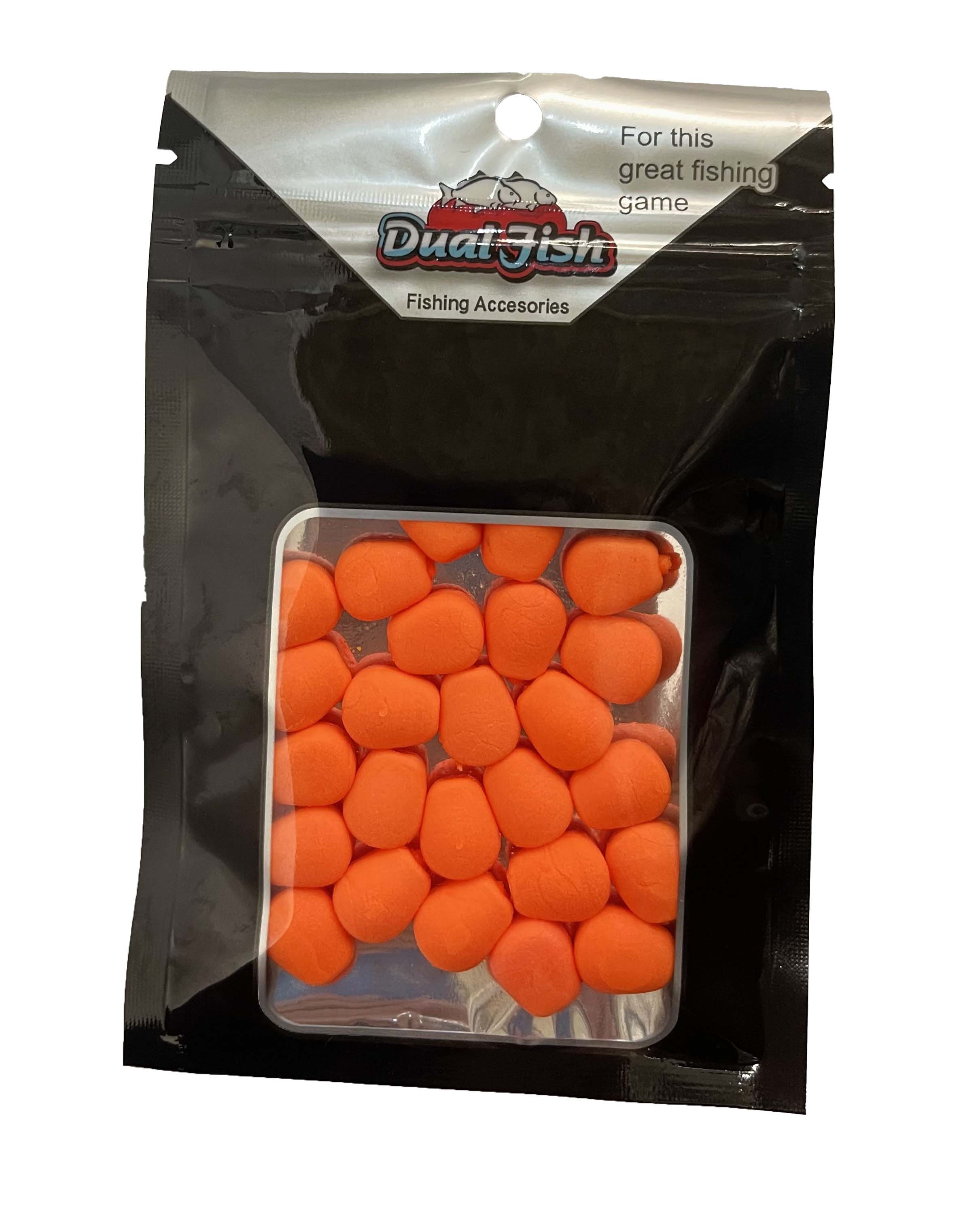 Porumb flotant din silicon, cu aroma adaugata, pentru pescuit, culoare portocaliu fluo, Dual Fish Engros