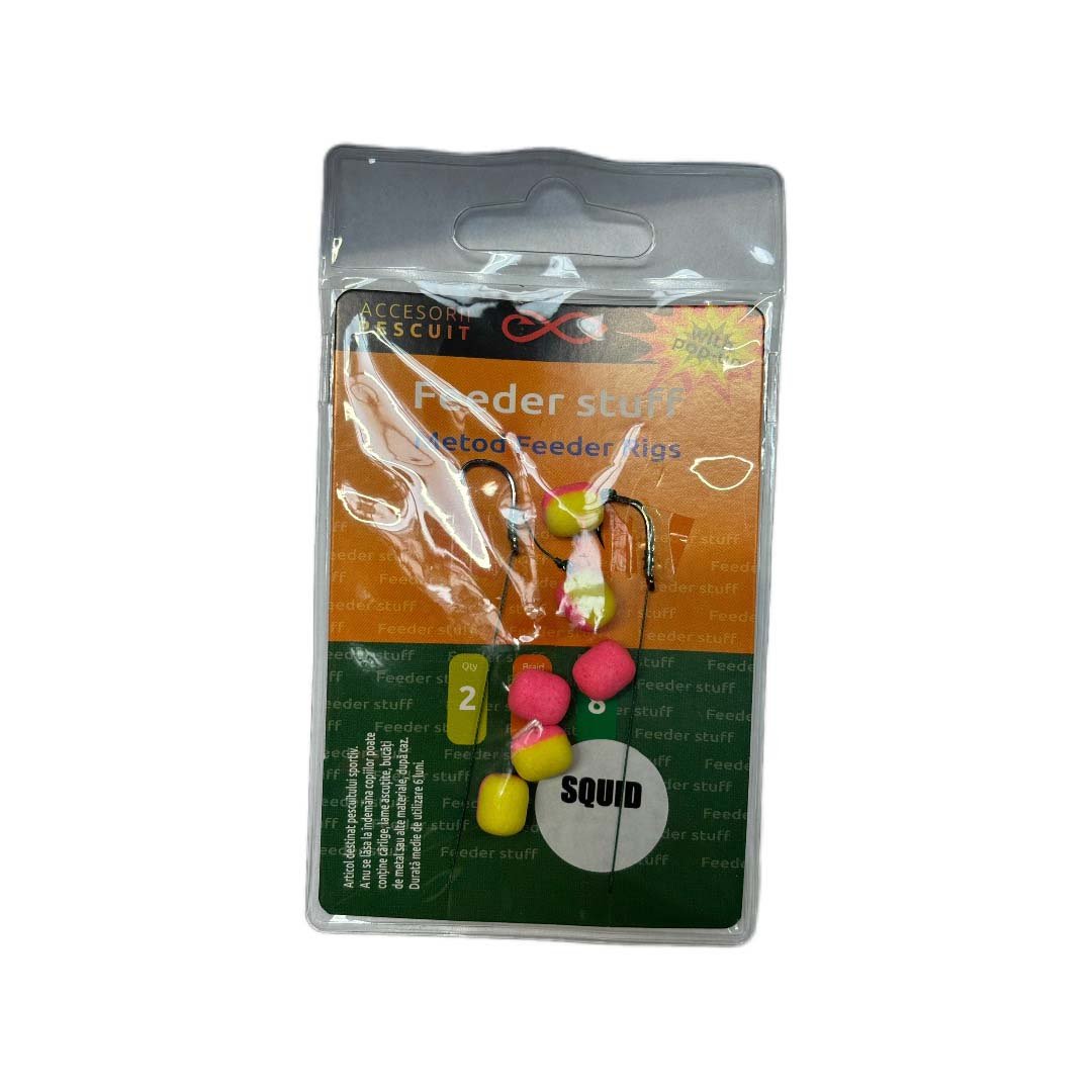 Carlige legate feeder stuff, dimesiunea 8, Dual Fish Engros
