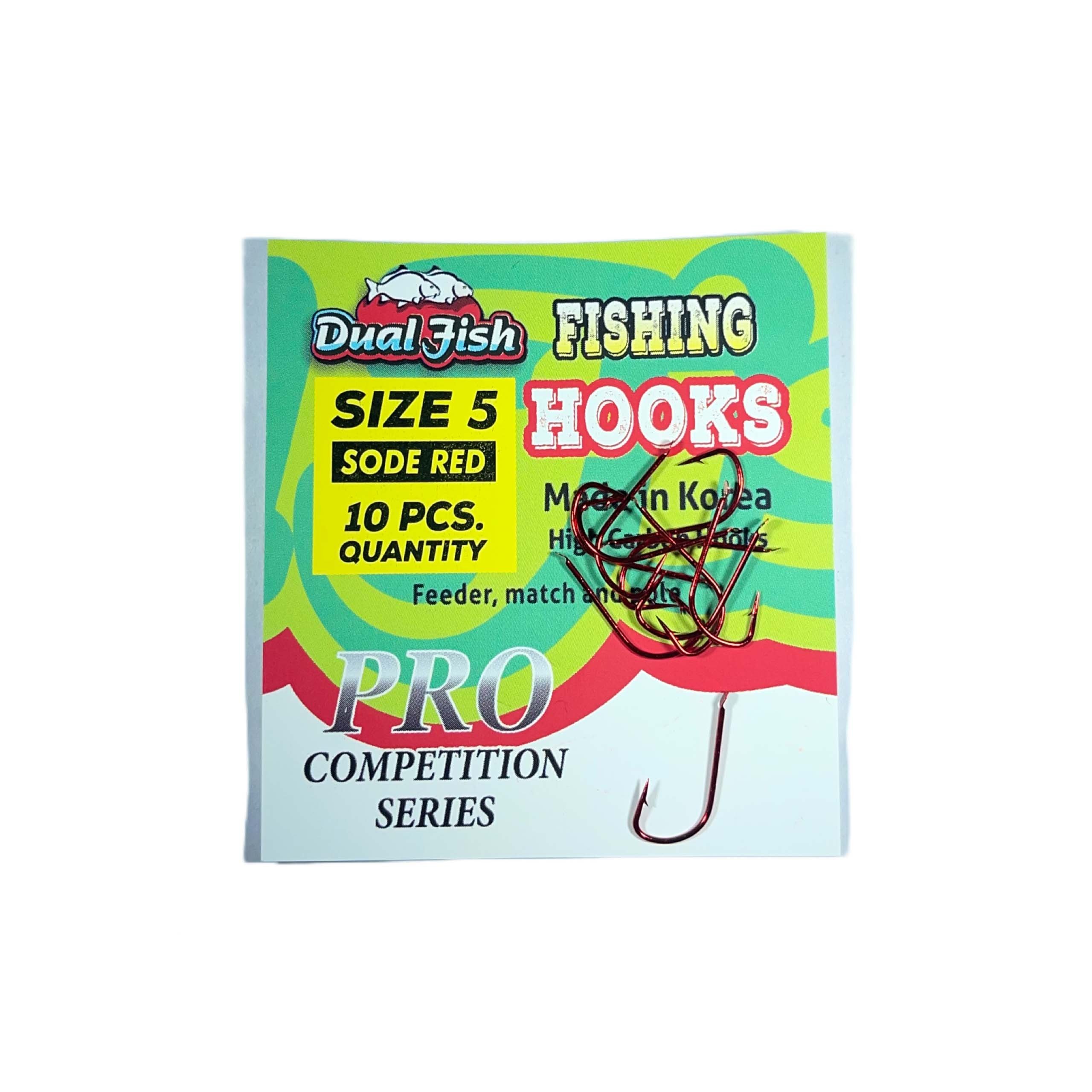 Carlige NR 5, COD SODE RED, 10 bucati /plic, Dual Fish Engros
