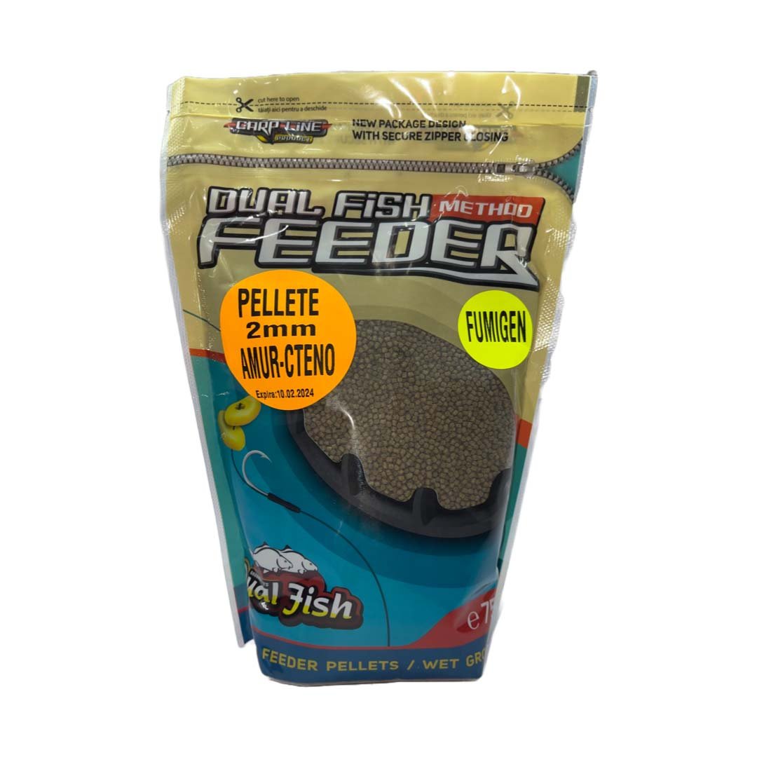 Pelete Special Feeder FUMIGEN, dimensiune de 2 mm, aroma de AMUR-CTENO , 750 gr, Dual Fish Engros
