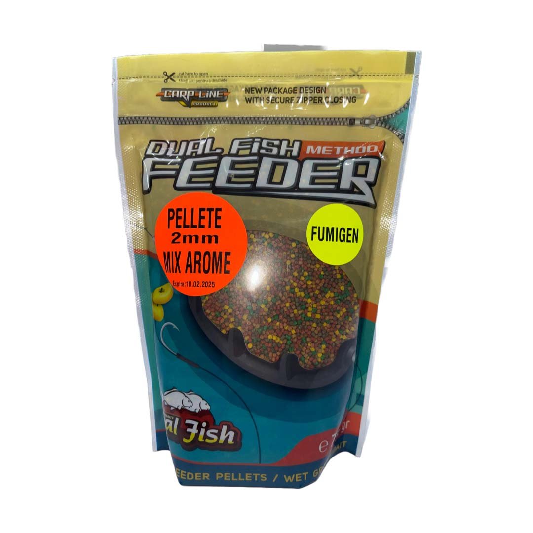 Pelete Special Feeder FUMIGEN, dimensiune de 2 mm, cu aroma de MIX AROME, 750 gr, Dual Fish Engros