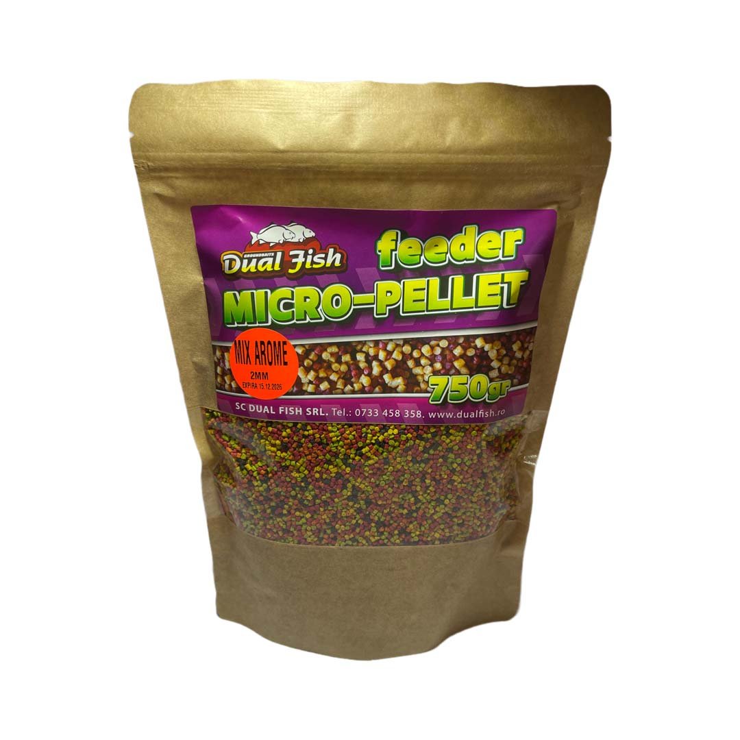 Micro Pelete Special Feeder, dimensiune de 2 mm, aroma de MIX AROME, 750 gr, Dual Fish Engros