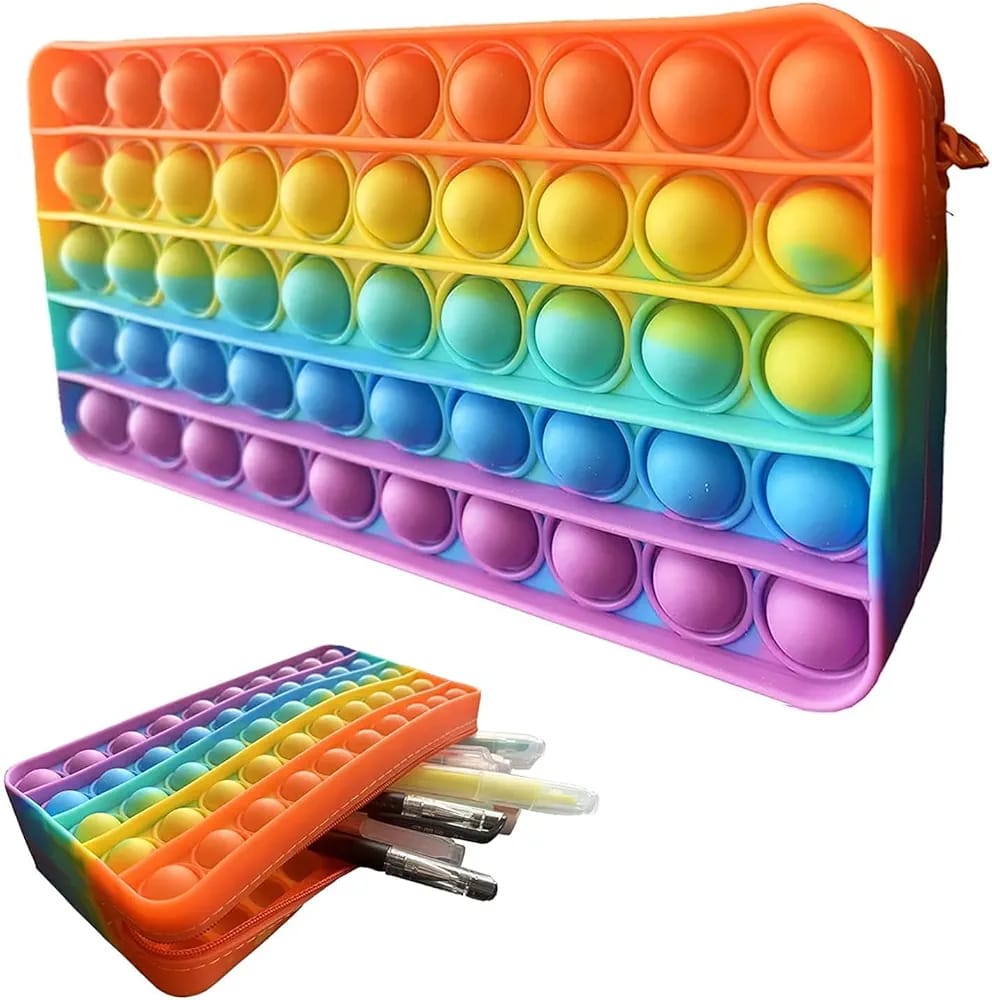 Penare școlare pop it din material cauciucat multicolor