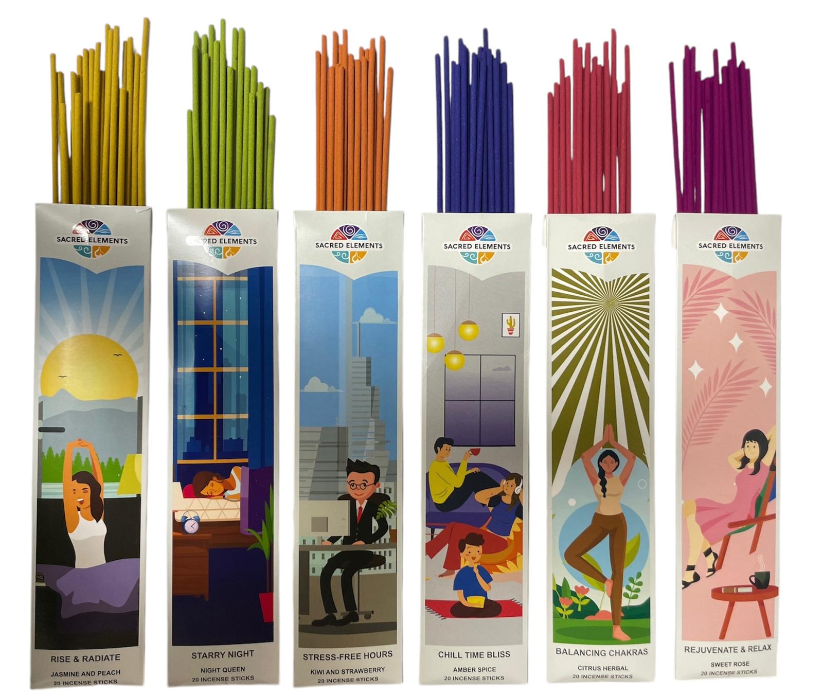 Set betisoare parfumate BALANCED LIVING cu 6 arome