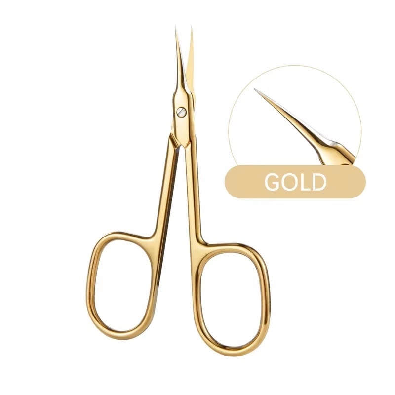 Forfecuta cuticule curbata profesionala, din otel inoxidabil, model rusesc, Gold, Sela