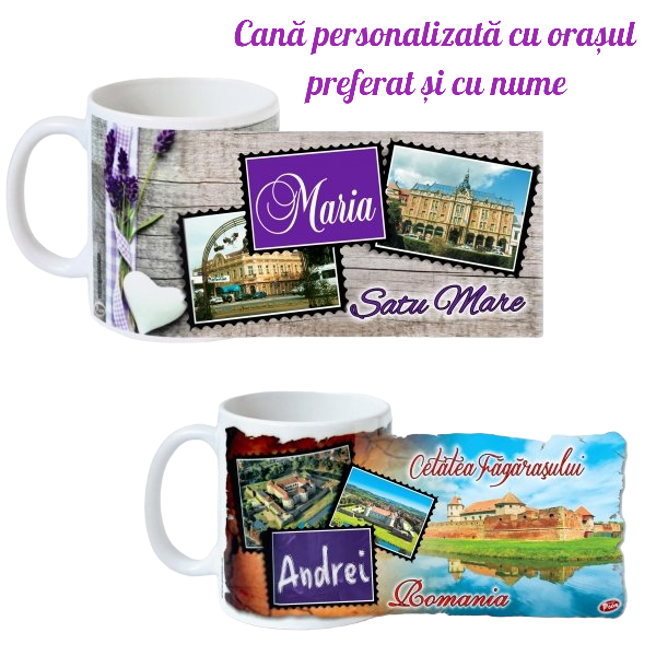 Cana personalizata cu nume si oras - Sorina Engros