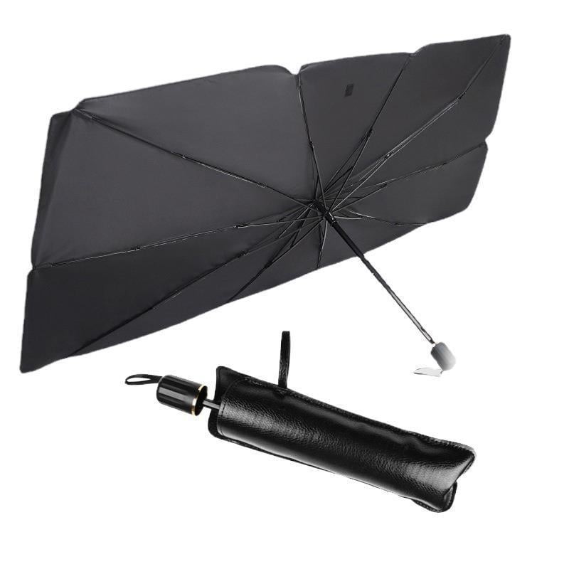 Parasolar Auto Tip Umbrela, Pliabil, 130x80 cm, Protectie UV, Negru, Engros