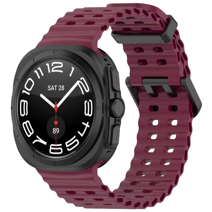 Curea Ocean Wave, Design Sport, Compatibila Samsung Galaxy Watch Ultra 47mm, Silicon, Visiniu Engros