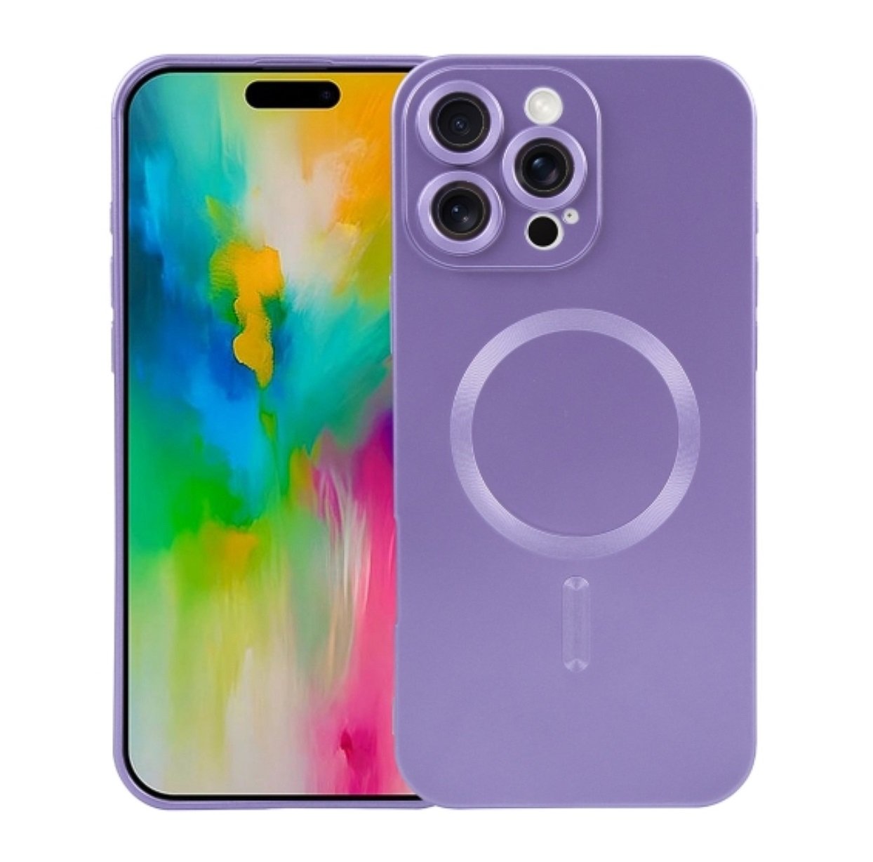 Husa Soft Guard pentru iPhone 16 Pro, Magsafe, Ultra Subtire, Silicon mat, Mov Engros