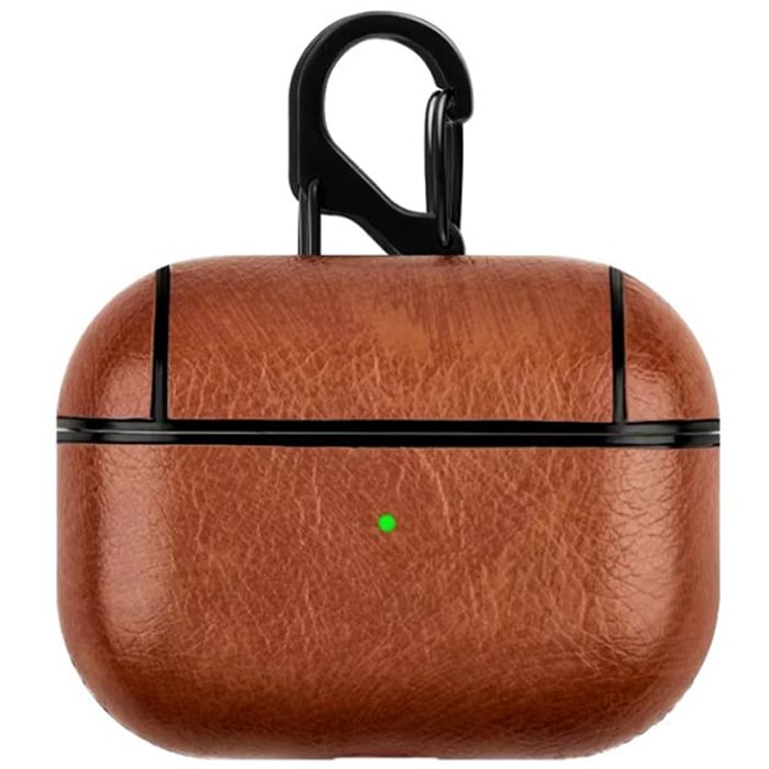 Husa Elite, Compatibil cu Airpods Pro, Aspect select, Protectie antisoc, Leather look, Maro Engros