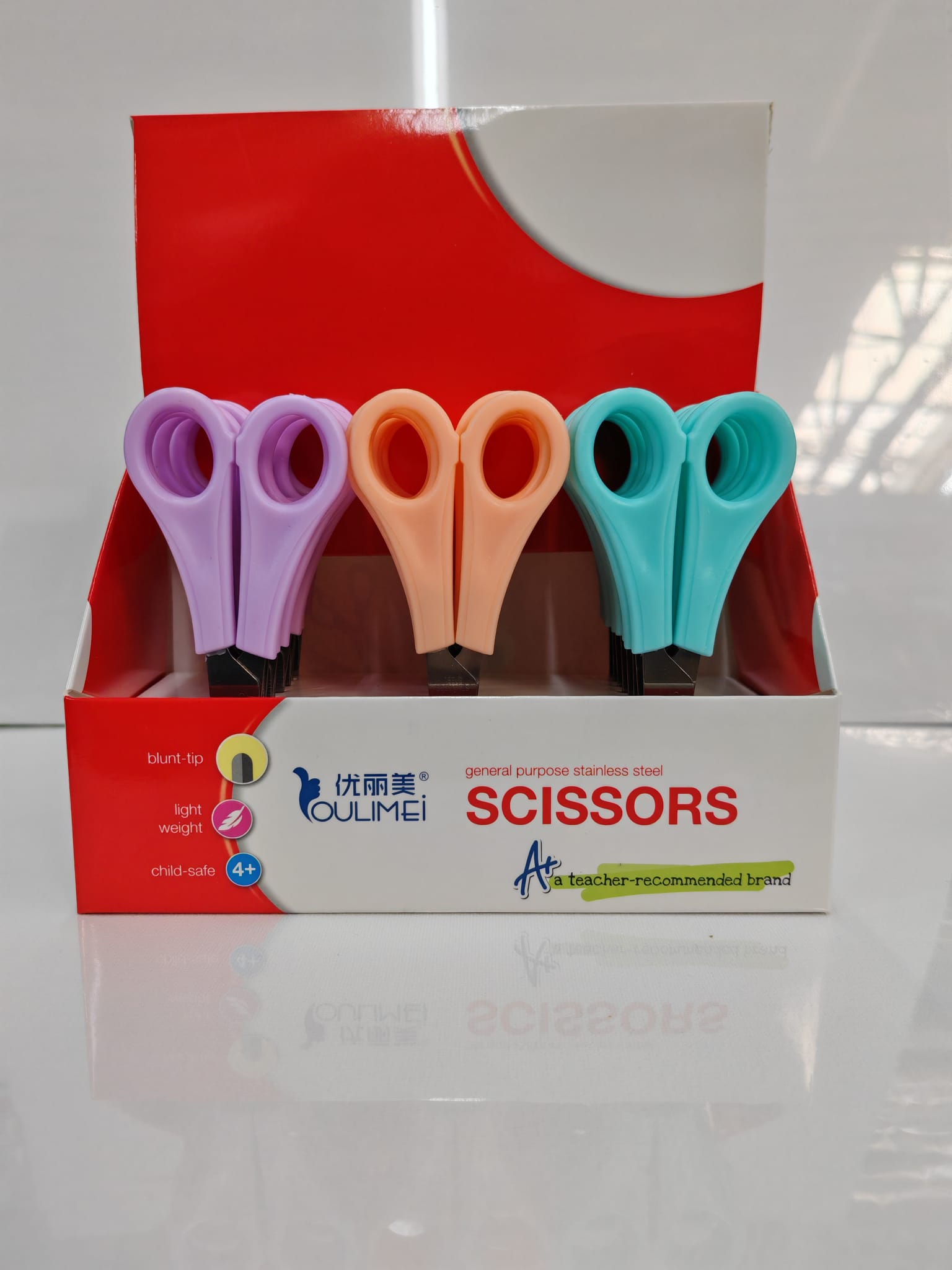 Set Foarfece cu Mâner de Plastic – Diverse Culori, 24 Bucăți în Set – Vânzare Engros