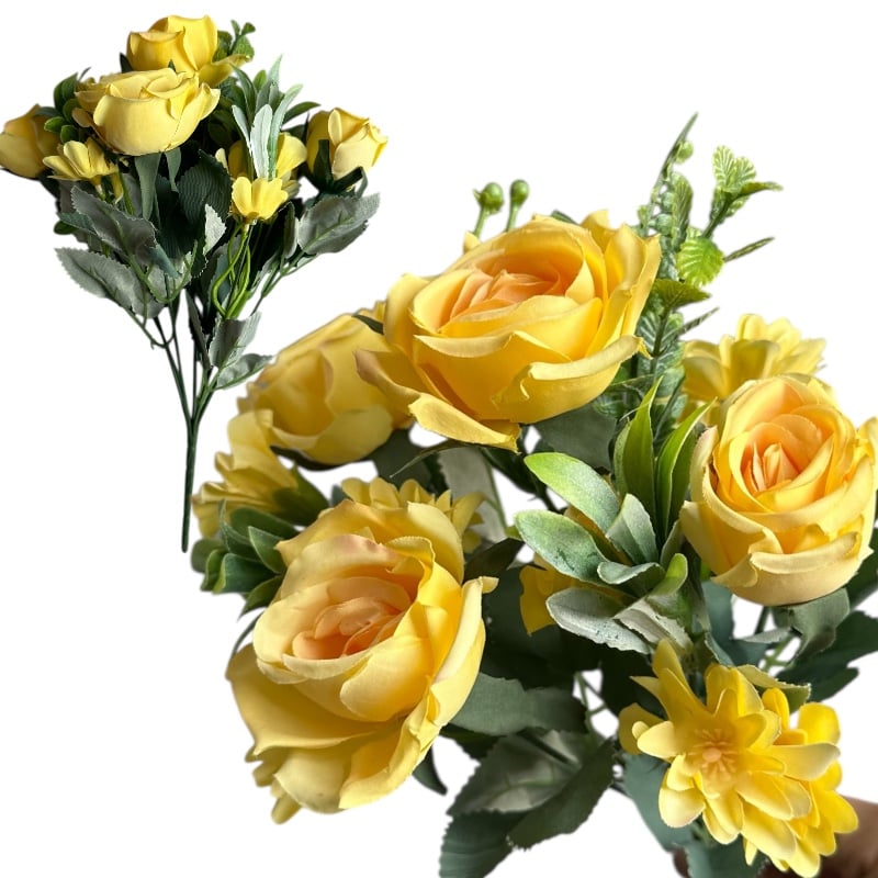 Buchet de flori artificiale Trandafiri, 7 fire, 30 cm, en-gros