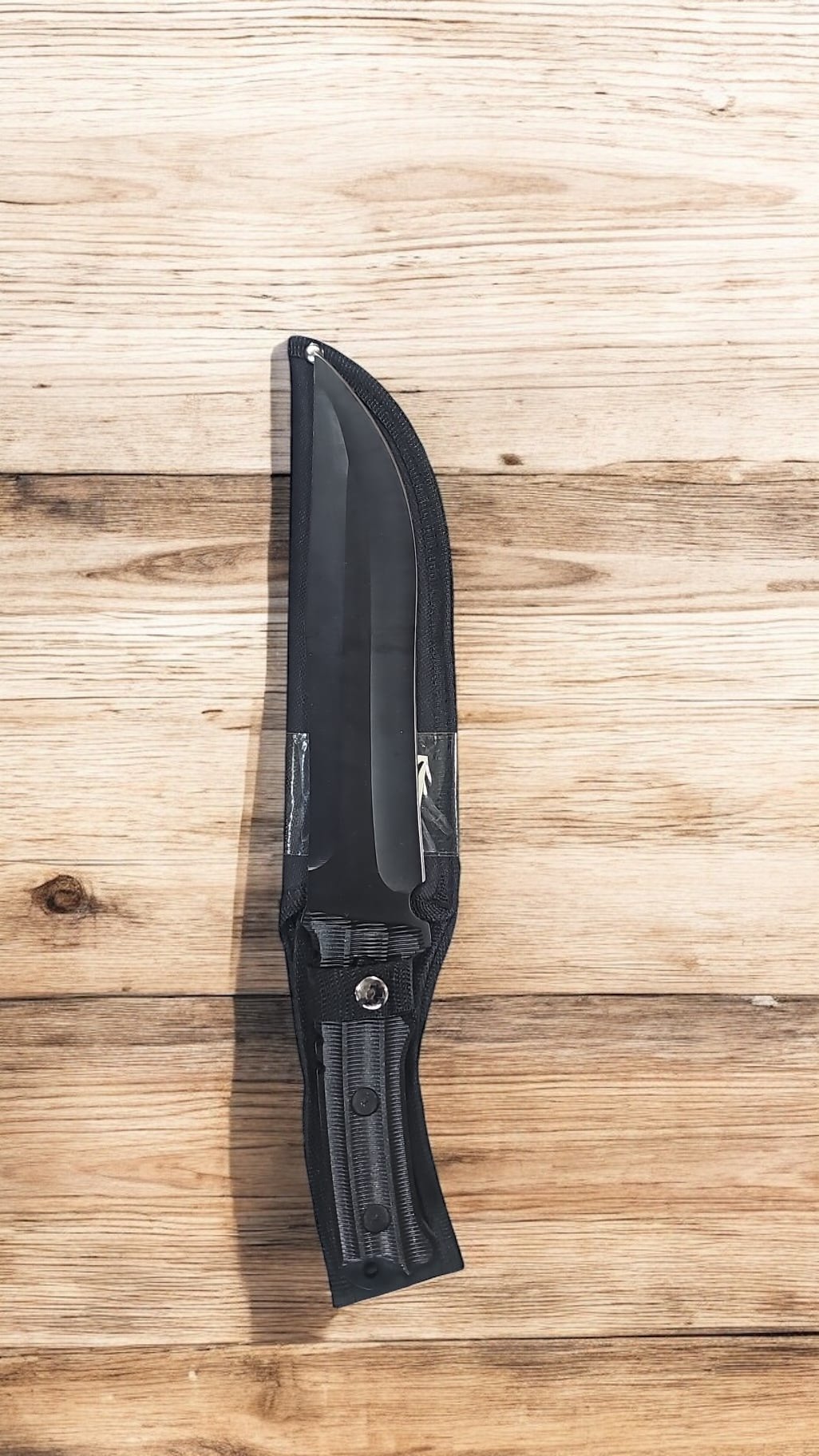 Cuțit Tactic Militar Full Black cu Teacă Textilă – 35 cm,En-gros