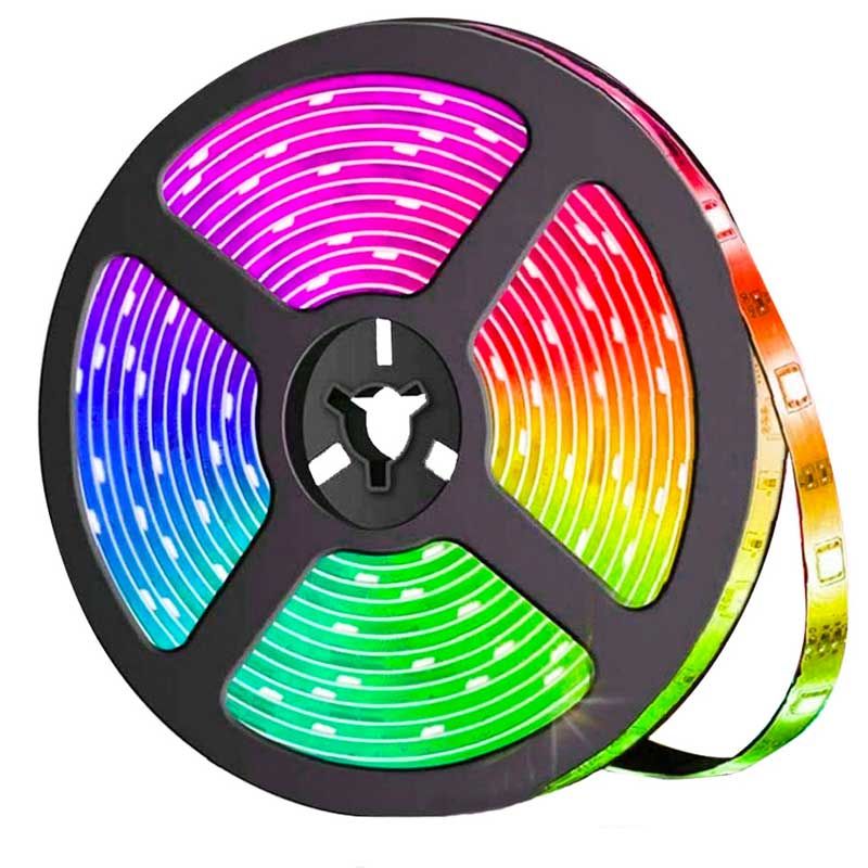 Banda LED RGB 12V Multicolor, Interior IP20, 60 LED/m SMD5050, Rola 5 metri, ElectroAZ Engros