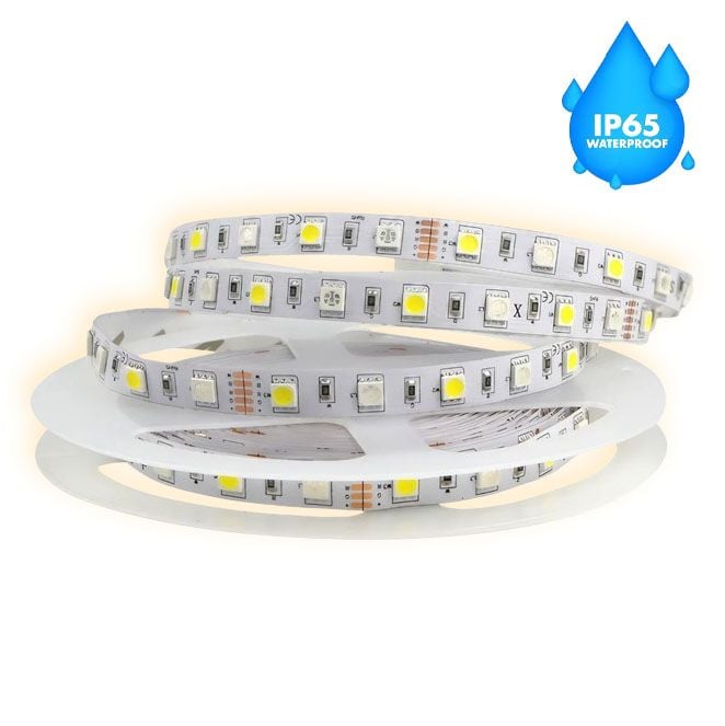 Banda LED SMD5050 - 120 LED/m, Iluminat Alb-Cald, Exterior IP65 - Rola de 5 Metri, ElectroAZ Engros
