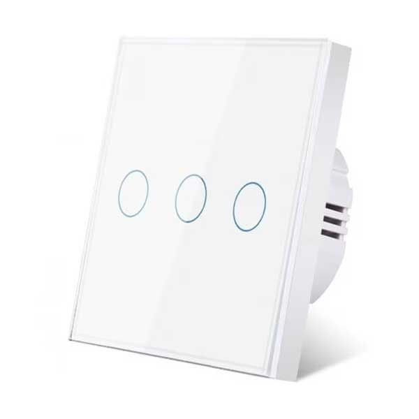 Intrerupator triplu touch Alb Classlights , Sticla Securizata, LED Engros