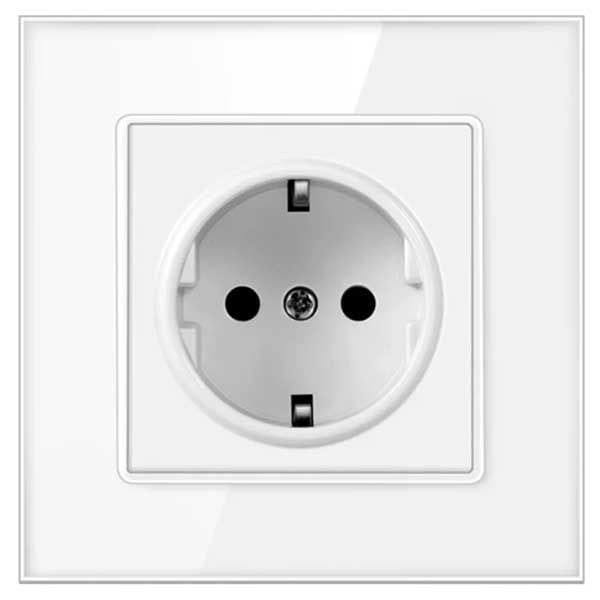 Priza cu rama din sticla securizata Classlights, 16A, Alb Engros