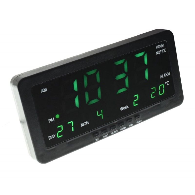 Ceas Digital, Display Led Verde, Alarma Engros