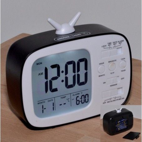 Ceas Digital Led, Stil TV Retro, Alarma Engros