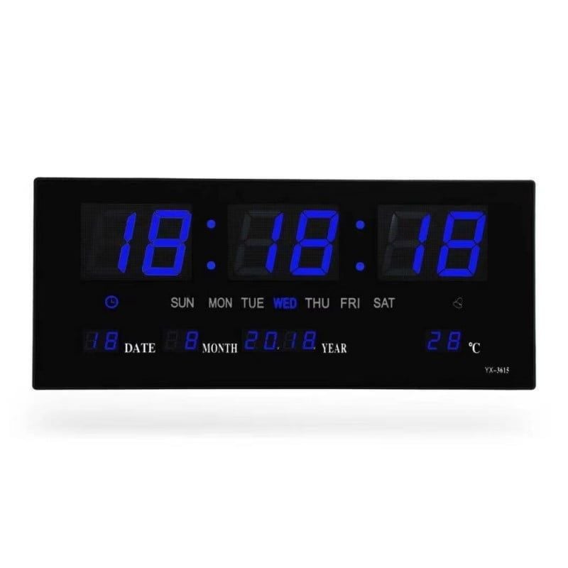 Ceas Digital LED Albastru 3615D, Alarma Engros