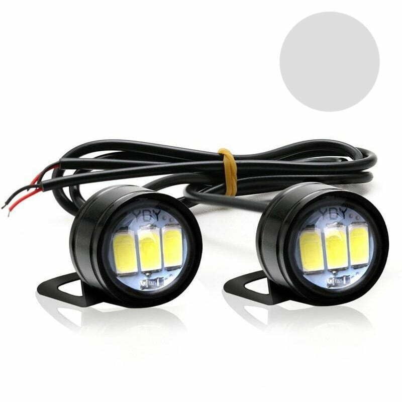 Set 2x LED Auto/Moto cu suport metalic si fir, Diametru 23mm, 9W, Alb Engros