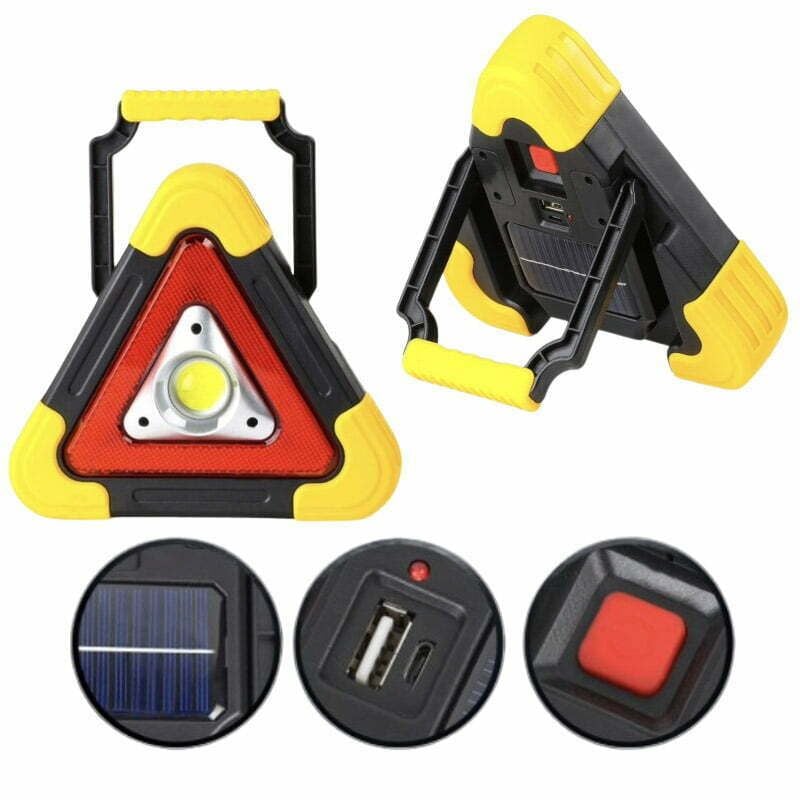 Triunghi Auto de Avertizare cu Lumina, Acumulator + Incarcare Solara Engros