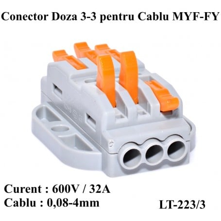 Conector Doza Pentru Cablu 3-3 LT-223/3, ElectroAZ Engros