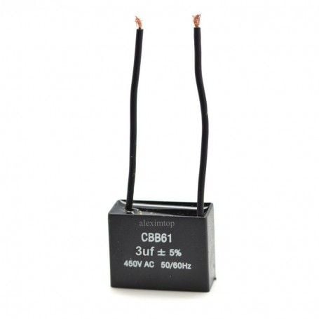 Condensator Pornire Motor cu Fire 3uF-450V Engros