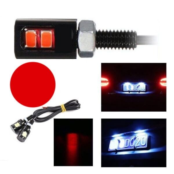 LED Auto SMD, Diametru 12mm, 12V, Fir 25cm, Set 2 Buc, Rosu Engros